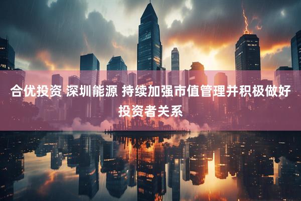 合优投资 深圳能源 持续加强市值管理并积极做好投资者关系